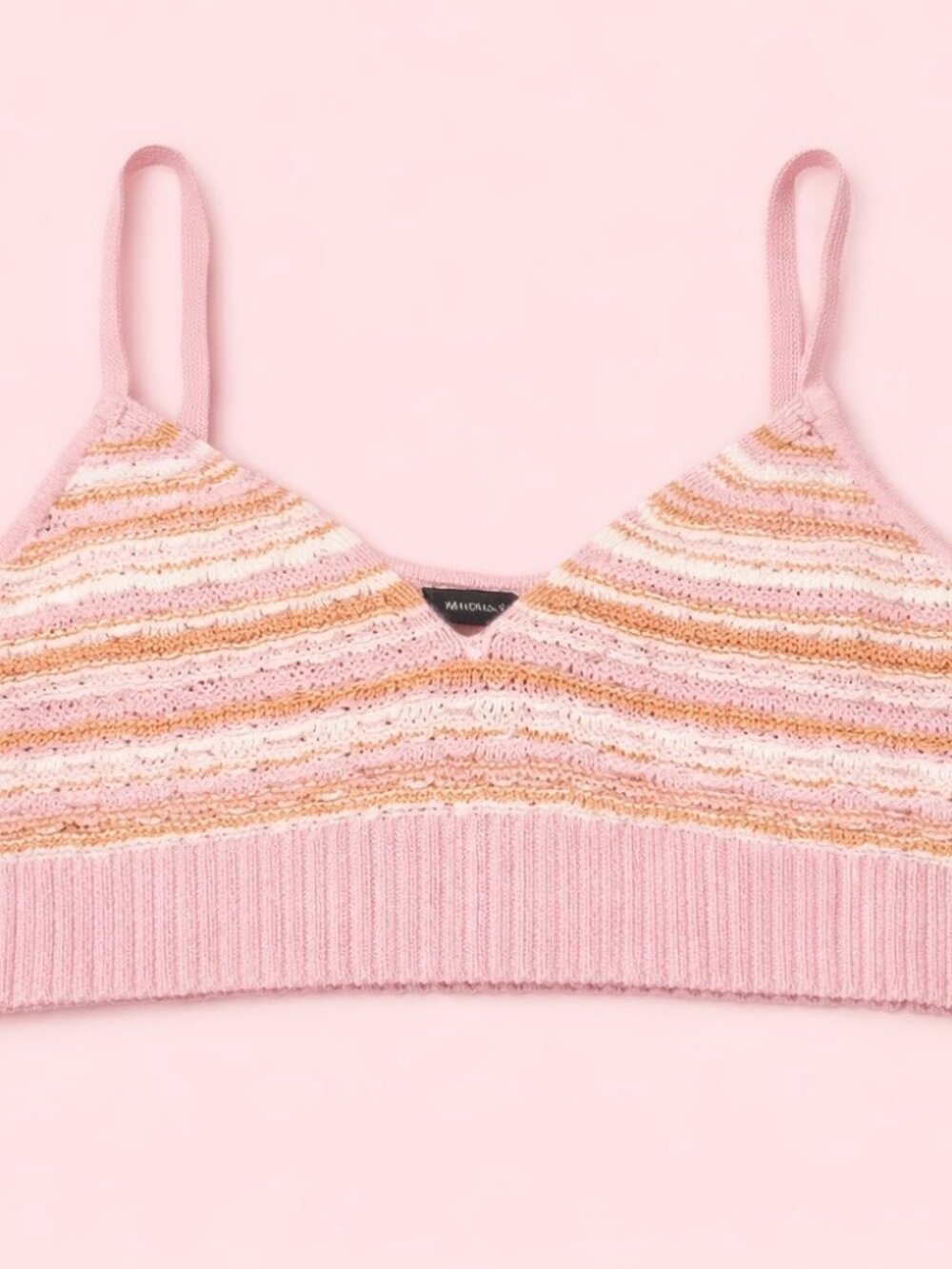 NWT Kendall & Kylie Pink, Orange & White Knit Sweater Crop Top‎